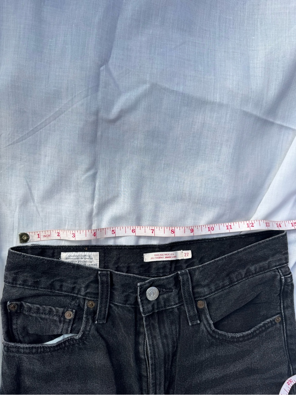 Levi’s Ribcage Wide Leg High Rise Jeans Black - Picture 8 of 9